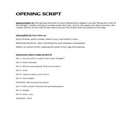 Opening Script