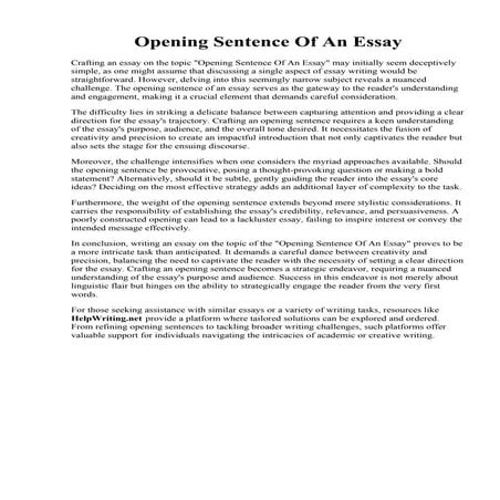 Opening Sentence Of An Essay.pdf
