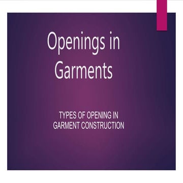 Openings in garments-CSEC Section 7