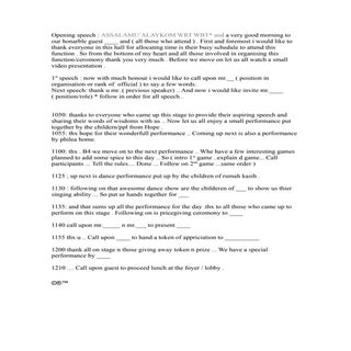 emcee / mc Opening speech example 