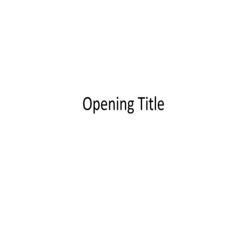 Opening sequence analysis 2 red lights | PPTX