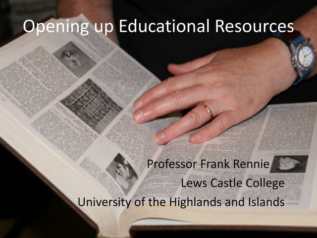 Opening up educational resources