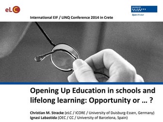 Opening up education in schools and lifelong learning opportunity or christia...