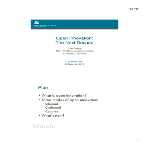 Open innovation: The next decade