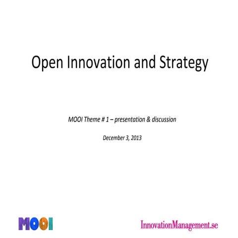 Open innovation and strategy