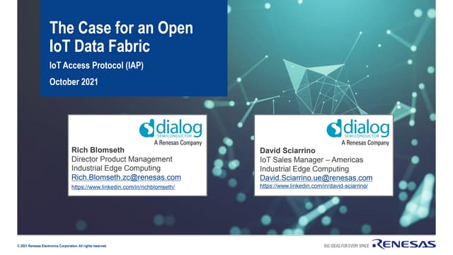 The Case for an Open IoT ‘Data Fabric’ for Smart Buildings Integration