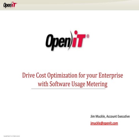 Drive Cost Optimization with Open iT Software Metering Tools