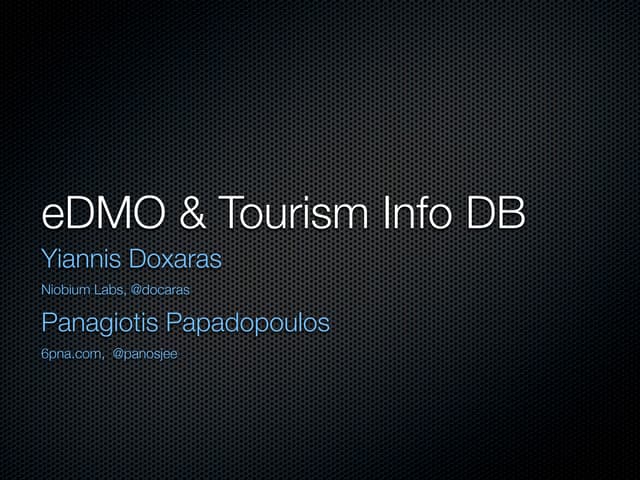 eDMO Our proposal for Greek's strategic tourism marketing.
