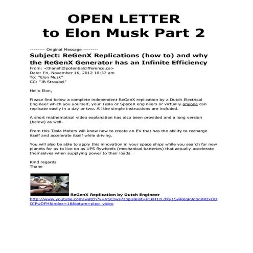Open Letter To Elon Musk Part 2
