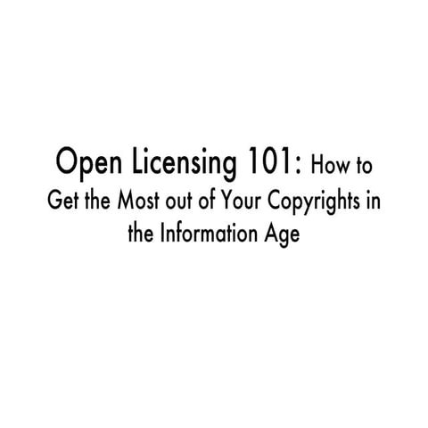 Open Licensing 101