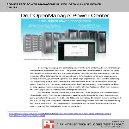 Robust Free Power management: Dell OpenManage Power Center