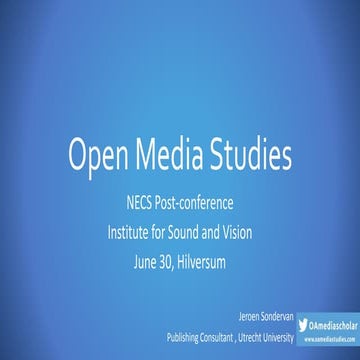 Open media Studies introduction