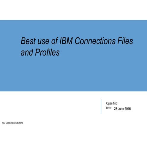 Open mic  connections files and profiles28thjune 