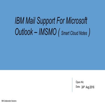 IBM Mail Support for Microsoft Outlook | PDF