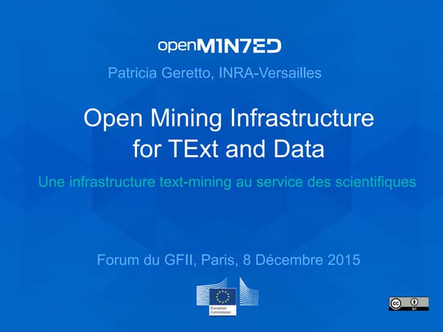 OpenMinTeD - Une infrastructure text-mining au service des scientifiques