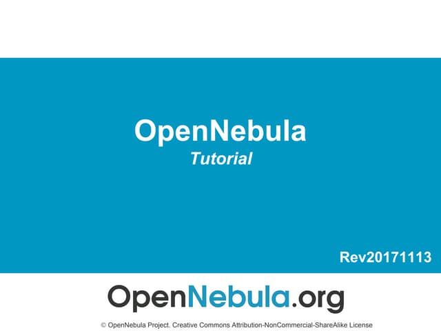 OpenNebula 5.4 Hands-on Tutorial