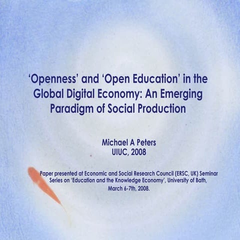 Openness’ and ‘open education’