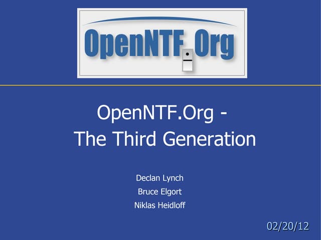 OpenNTF.Org Third Generation