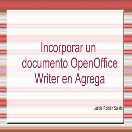 Openoffice Writer como página web en Agrega