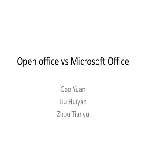 Open Office Vs  Microsoft  Office