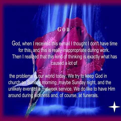 Open Only If You Have Time For God