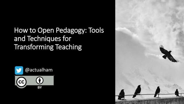 How to Open Pedagogy: Tools and Techniques for Transforming Teaching