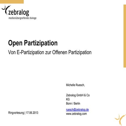 Ringvorlesung zu "Open Participation" an der Universität Bonn