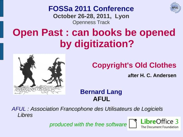 Open past   books and digitization - bernard lang - fossa2011