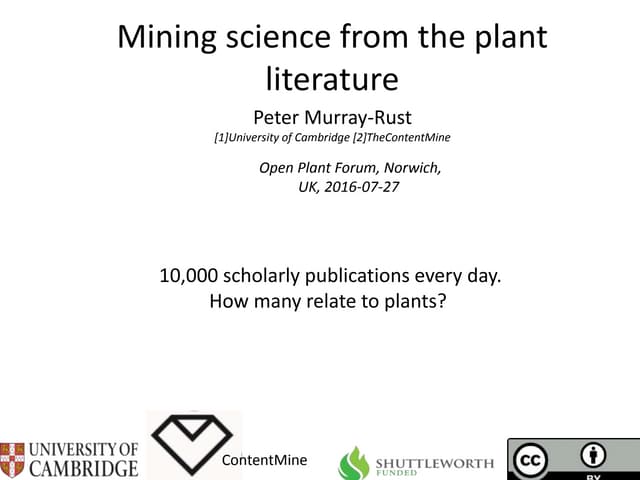 Mining the scientific literature for plants and chemistry
