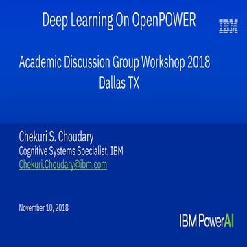 Deep Learning using OpenPOWER