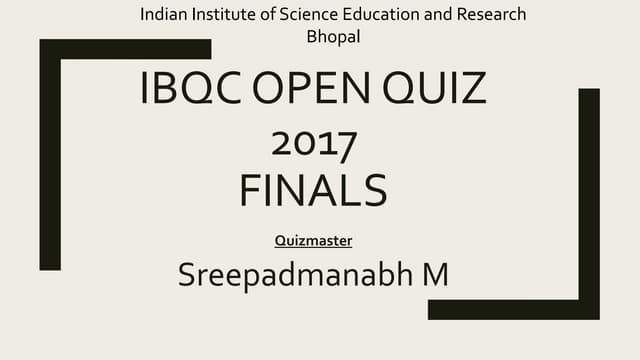 IBQC Open Quiz Finals