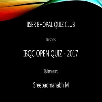 IBQC Open Quiz Prelims