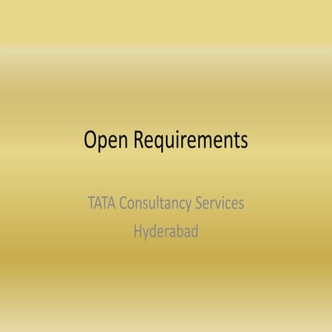 Open Requirements in TATA Consultancy Services, Hyderabad