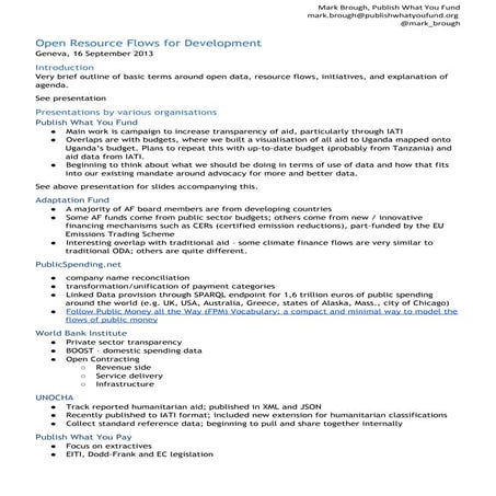 Notes "Connecting Open Resource Flows for Development"