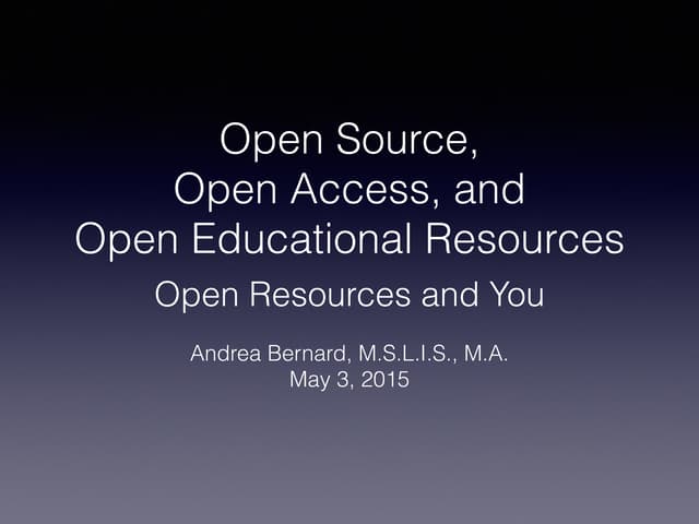 Open Resources and You