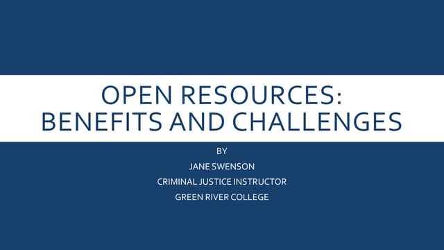 OER Benefits and Challenges