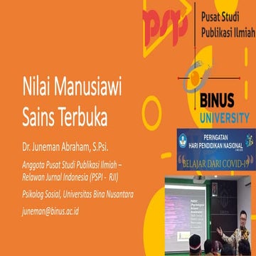 Nilai Manusiawi Sains Terbuka