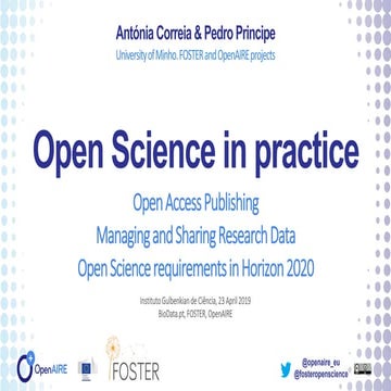 Open Science @ Instituto Gukbenkian de Ciência