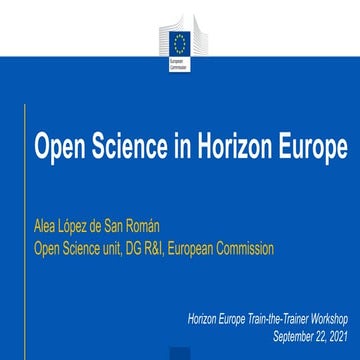 Open Science in Horizon Europe- Open Science Fair