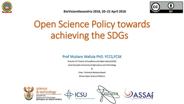Open Science Policy Towards Achieving the SDGs/Muliaro Joseph Wafula