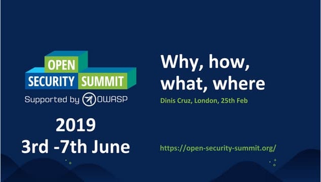 Open security summit 2019   owasp london 25th feb