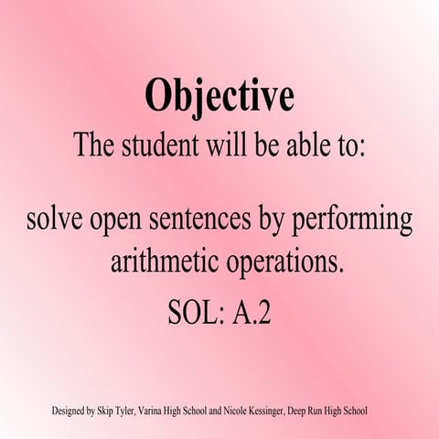 Open sentences.ppt