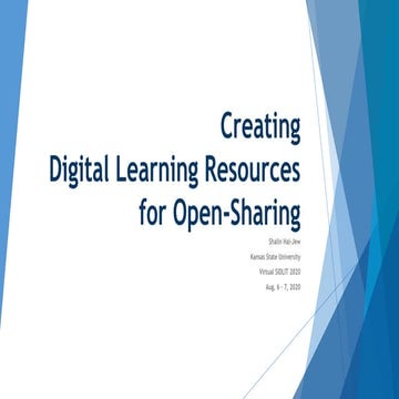 Creating Digital Learning Resources for Open Sharing | PPT