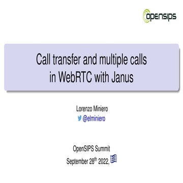 SIP transfer with Janus/WebRTC @ OpenSIPS 2022