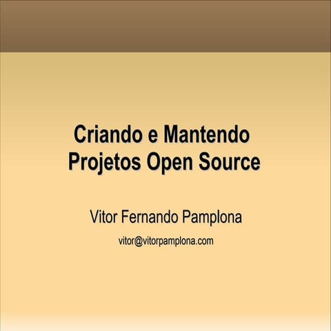 Criando Projetos Open Source
