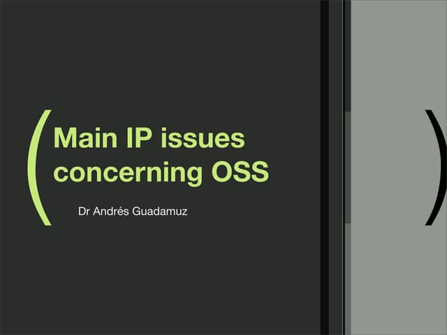 Intellectual Property Issues in Open Source