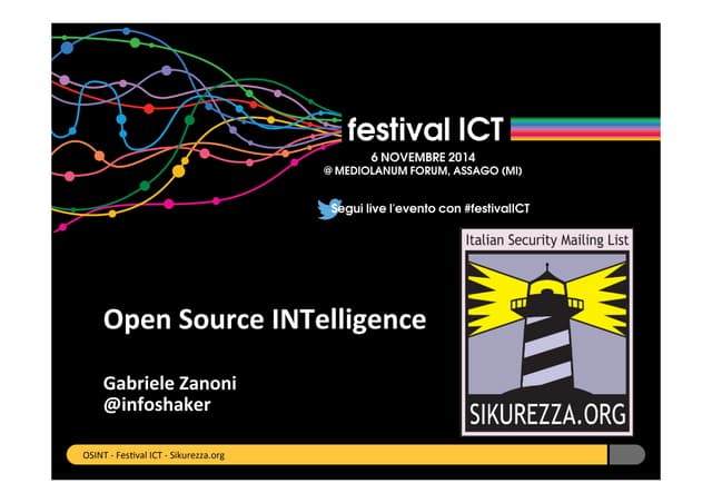 Open Source Intelligence (OSINT)