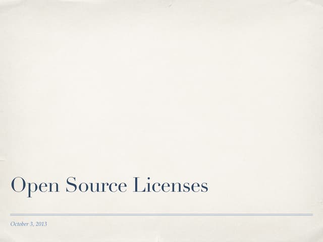 fg.workshop: Opensource licenses