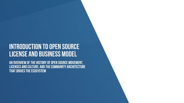 Introduction to Open Source License and Business Model