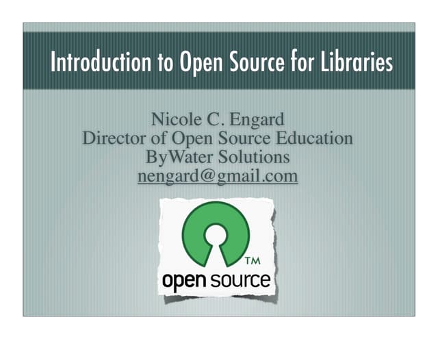 Introduction to Open Source for Libraries